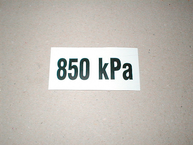 Označenie tlaku 850 KPa