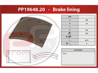 Obloženie brzdy 424x160x18-TATRA 815