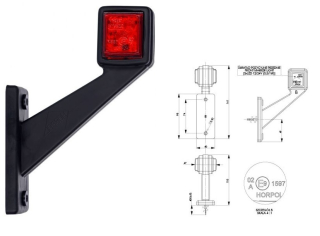 Svetlo pozičné LED pravé šikmé 12V/24V 0,5/1W krátke