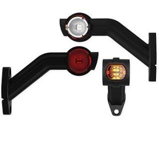 Svetlo pozičné LED pravé šikmé 12V/24V č/b/o